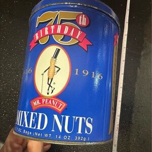 Blue Mr. Peanut Mixed Nuts Tin